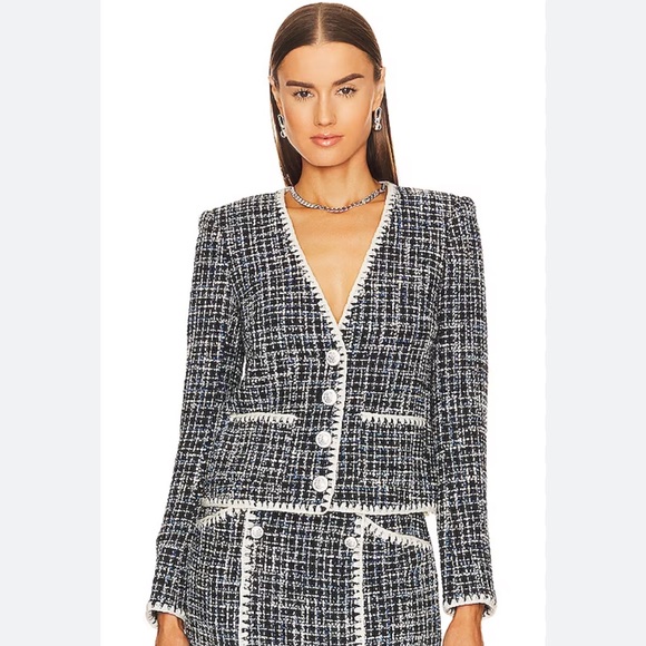 Veronica Beard Jackets & Blazers - NWT Veronica Beard Bosea Navy Tweed Blazer Jacket Size 0